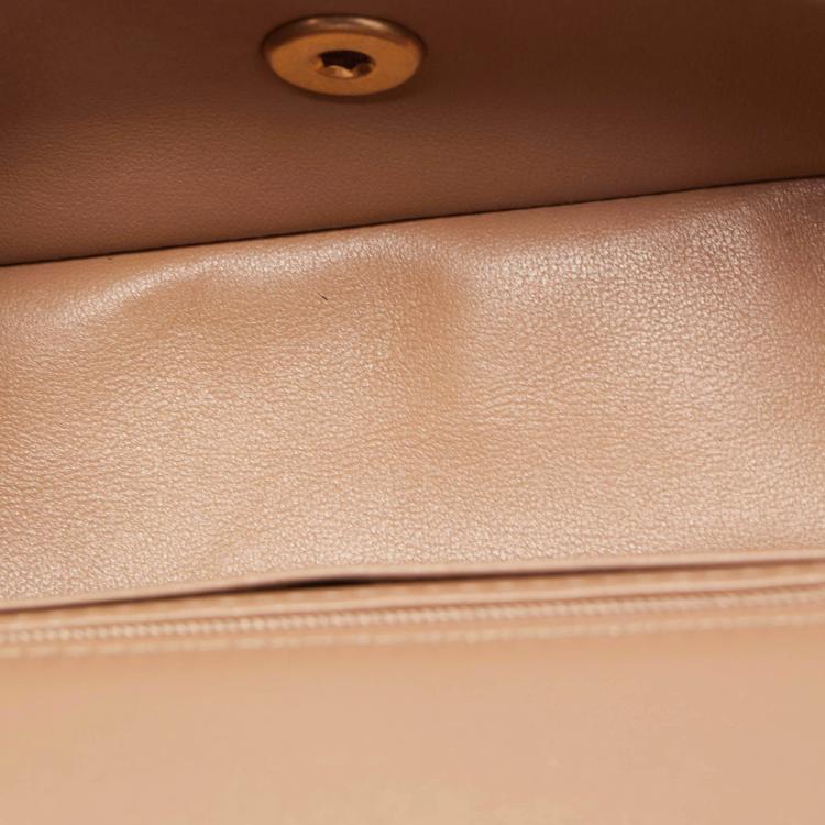 Pre Owned Chanel Caramel Quilted Leather Mini Classic Top Handle Bag