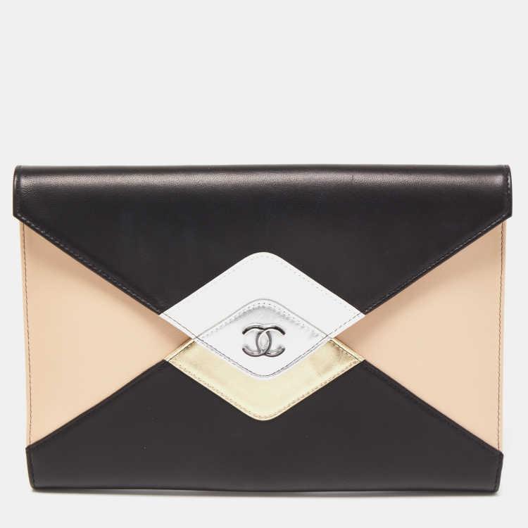 Chanel Multicolor Leather CC Clutch