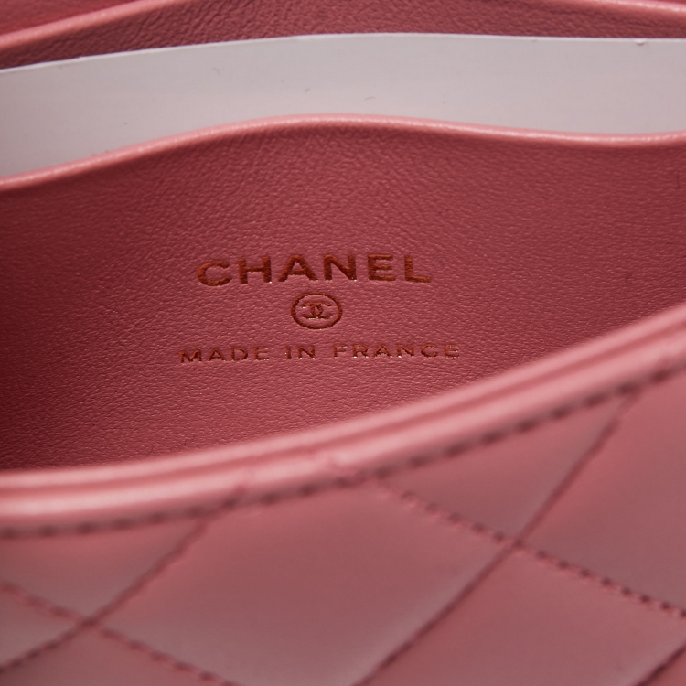 Pre Owned Chanel Pink Quilted Leather Mini CC Square Top Handle Bag