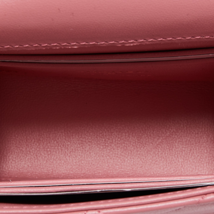 Pre Owned Chanel Pink Quilted Leather Mini CC Square Top Handle Bag