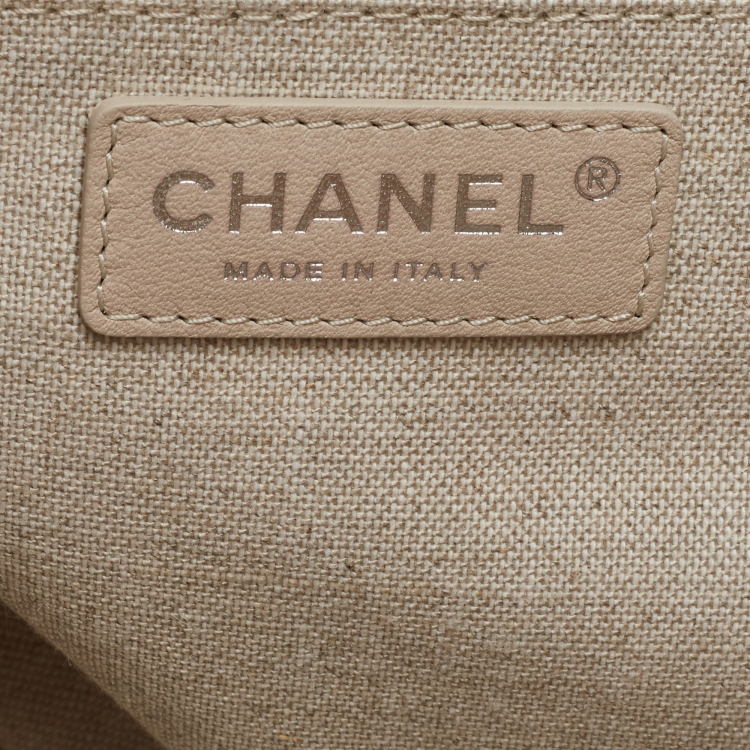 Pre Owned Chanel Beige Canvas and Leather Large Deauville Shopper Tote