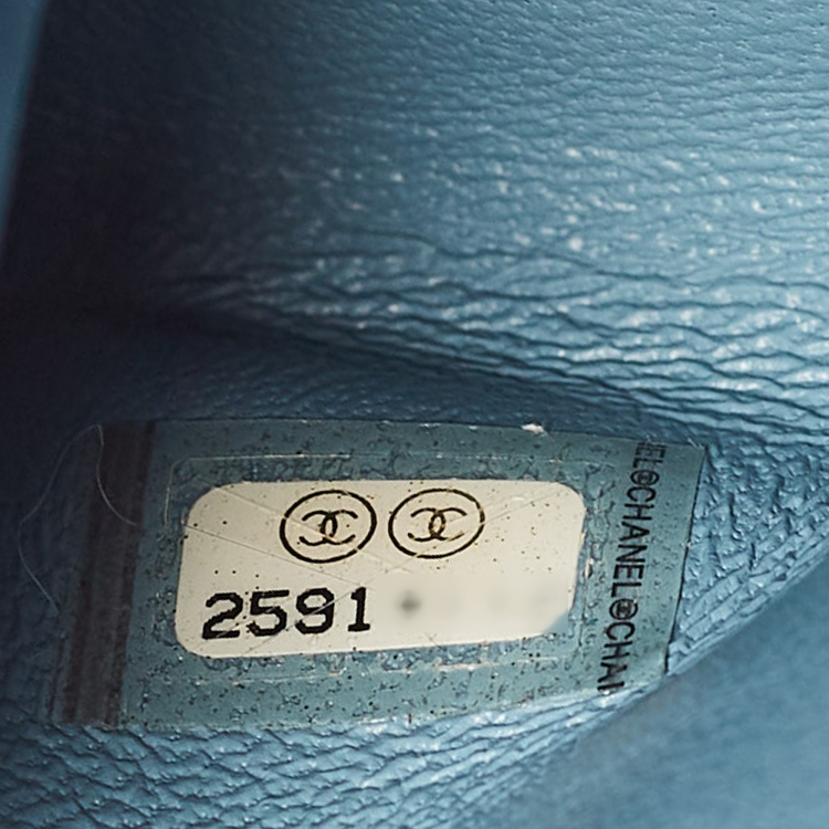 Pre Owned Chanel Blue Sequin and Leather Mini Waterfall Backpack