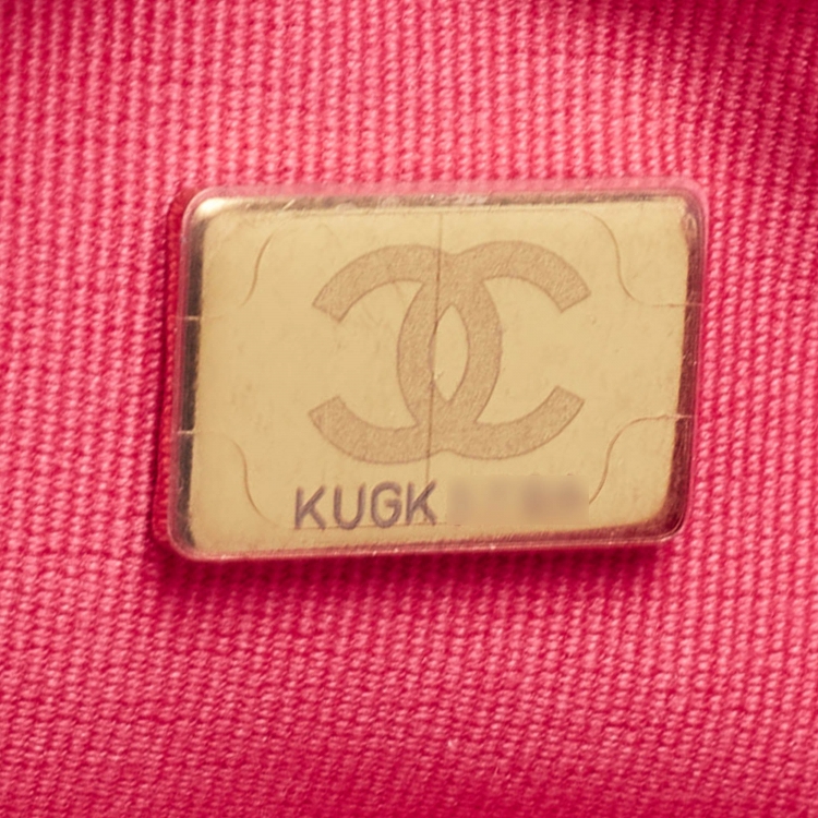 Pre Owned Chanel Pink Quilted Leather CC Moon Bag