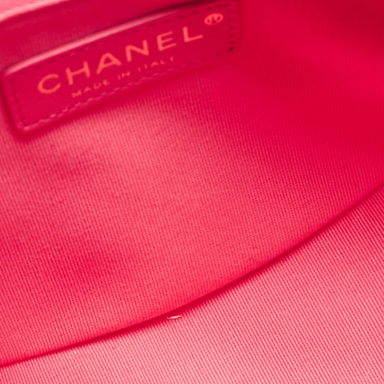 Pre Owned Chanel Pink Quilted Leather CC Moon Bag