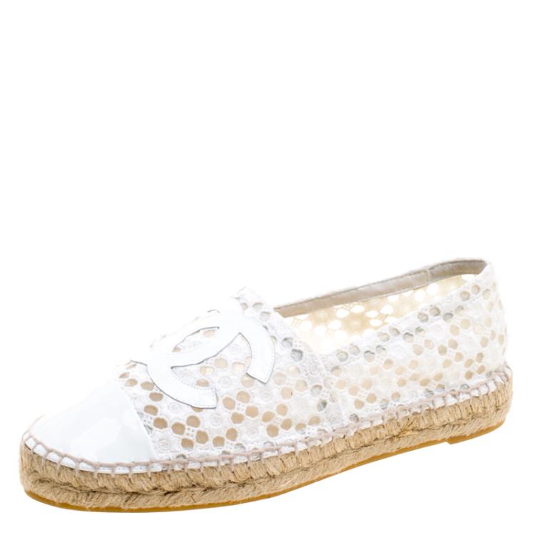 White Chanel Espadrilles Womens Fashion Footwear Loafers on Carousell
