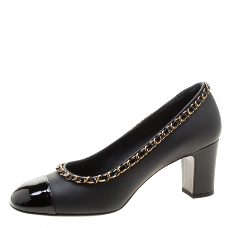 Chanel Bow Ankle Strap Toe Cap Pumps in Black Suede  Satin  UFO No More