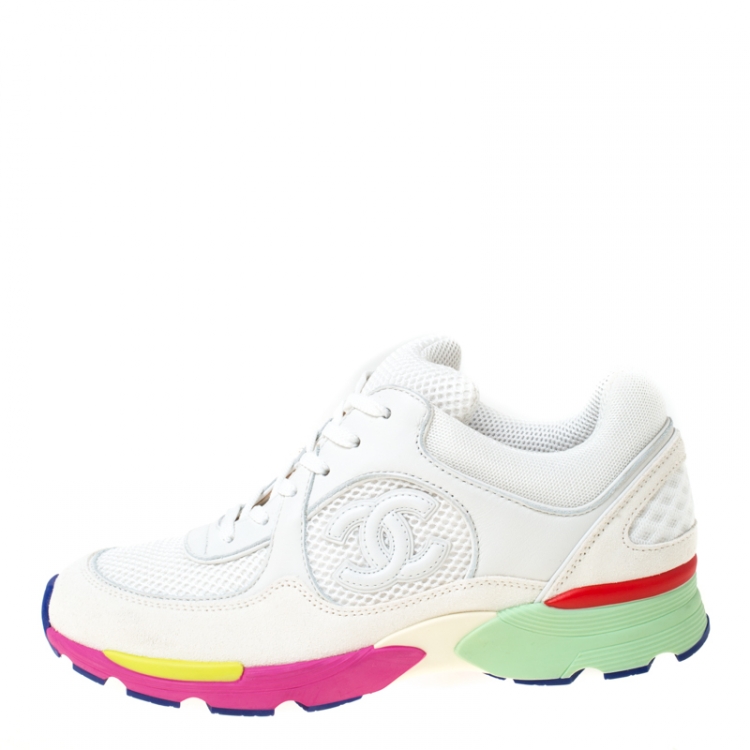 Chanel Multicolor Leather And Mesh CC Low Top Sneakers Size 37.5 Chanel |  The Luxury Closet