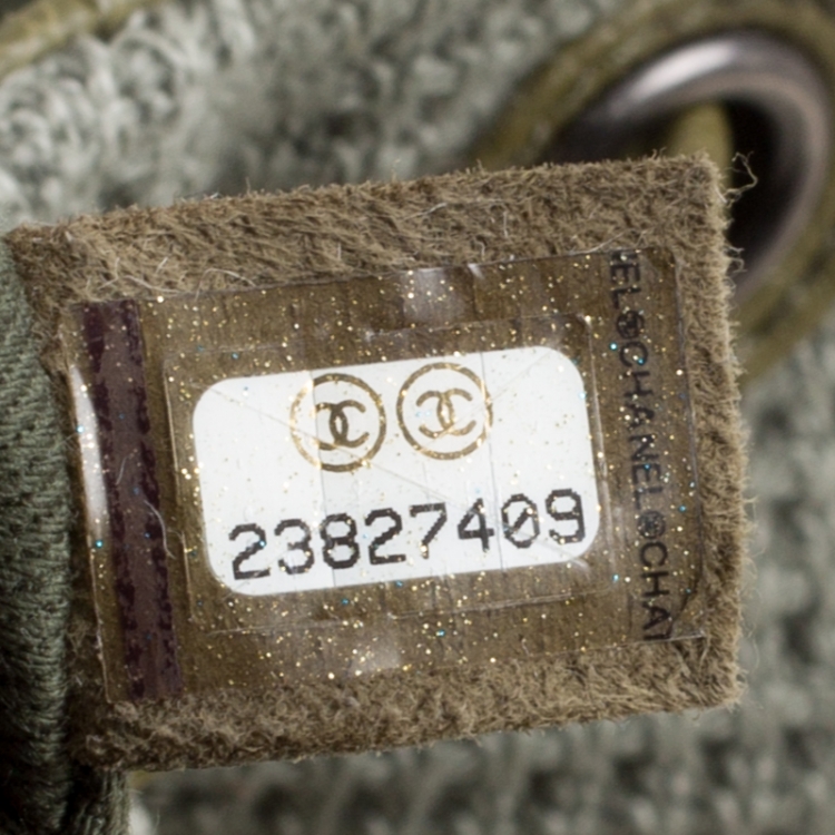 Pre Owned Chanel Khaki Women Canvas and Leather Cuba Pocket Backpack