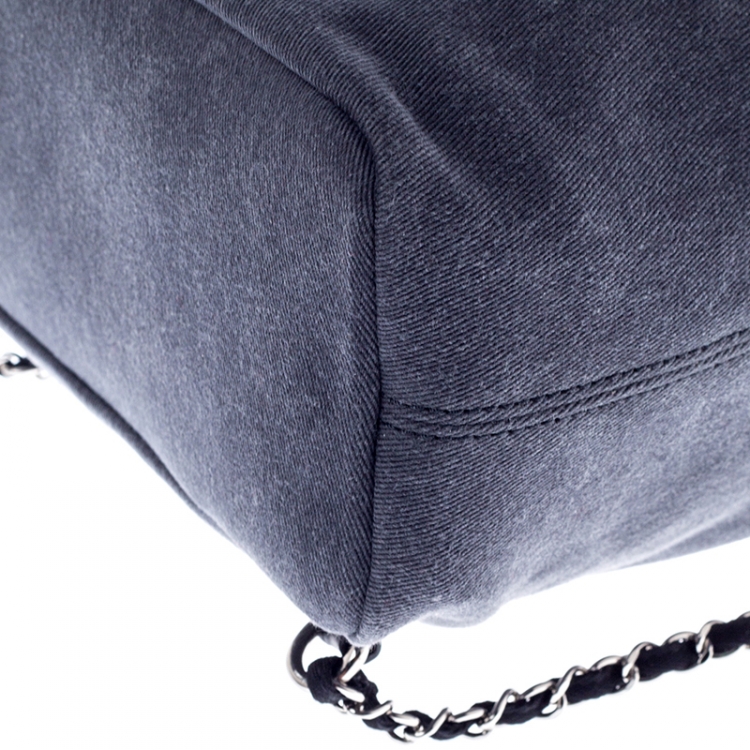 Pre Owned Chanel Grey Canvas Deauville Backpack