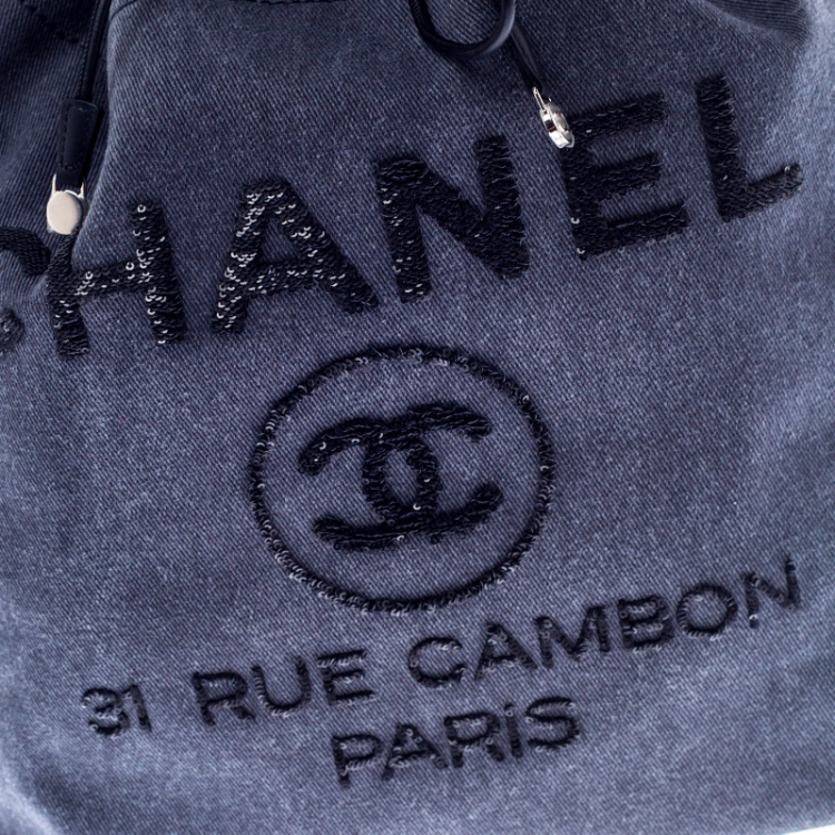 Pre Owned Chanel Grey Canvas Deauville Backpack
