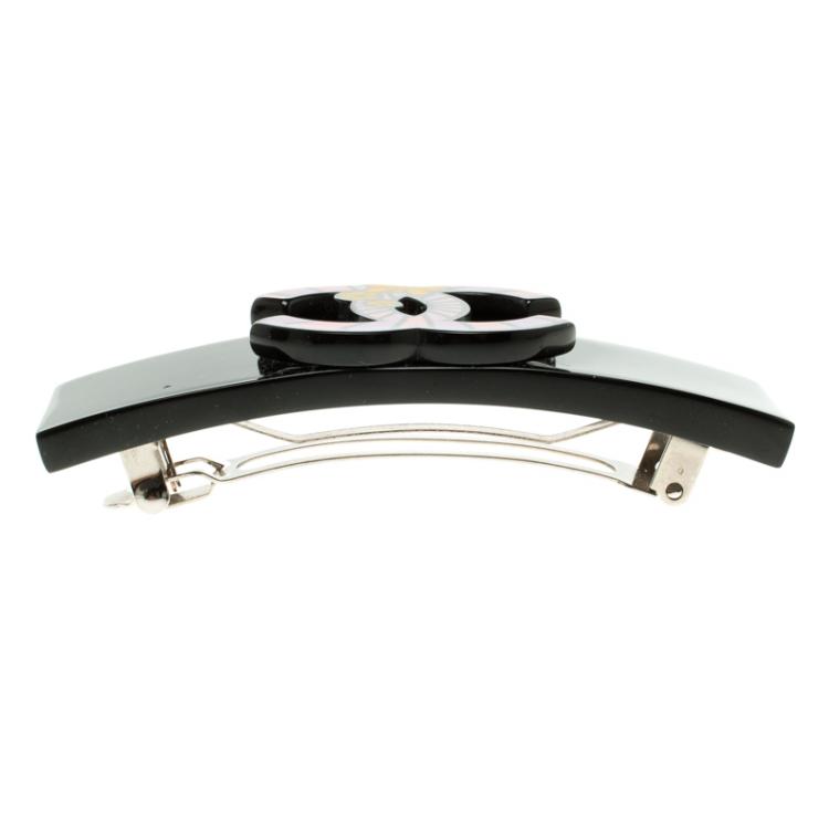 مملوكة مسبقًا Chanel Black CC Multicolor Hair Clip Barrette