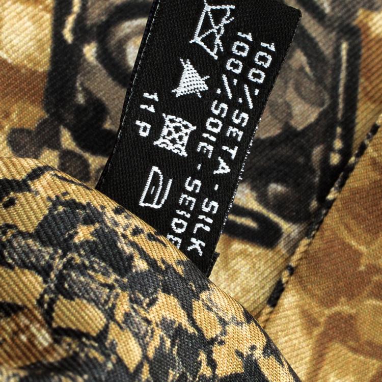 Pre Owned Chanel Multicolor Mosaic and CC Logo Print Silk Bandeau