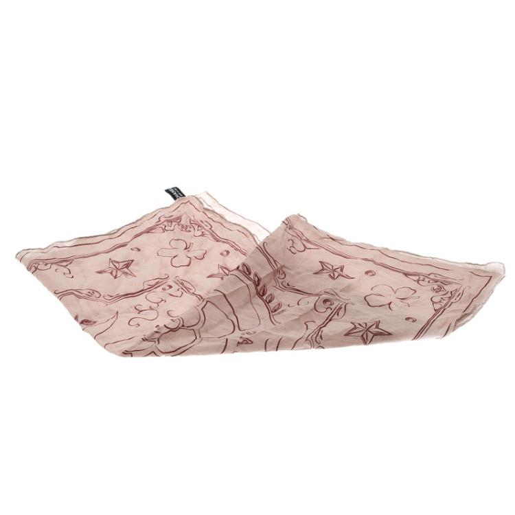 مملوكة مسبقًا Chanel Dallas Printed Cotton Square Scarf