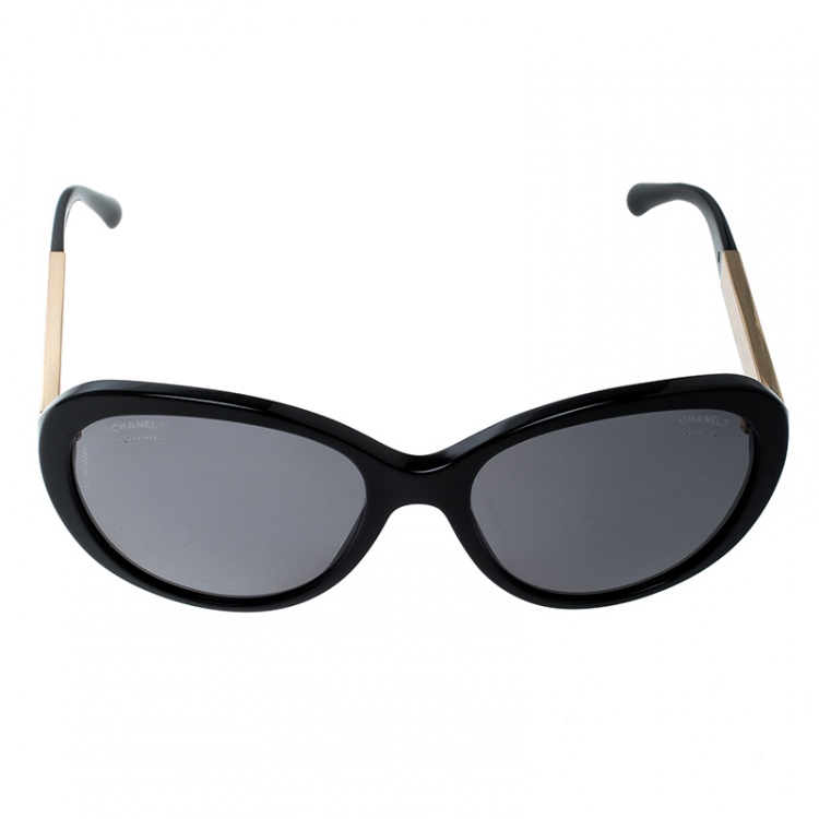 Chanel Black 5269 CC Logo Classic Timeless Oversize Cat Eye Sunglasses  Chanel