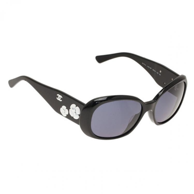 Chanel Black 5113 Flower Detail Sunglasses Chanel | The Luxury Closet