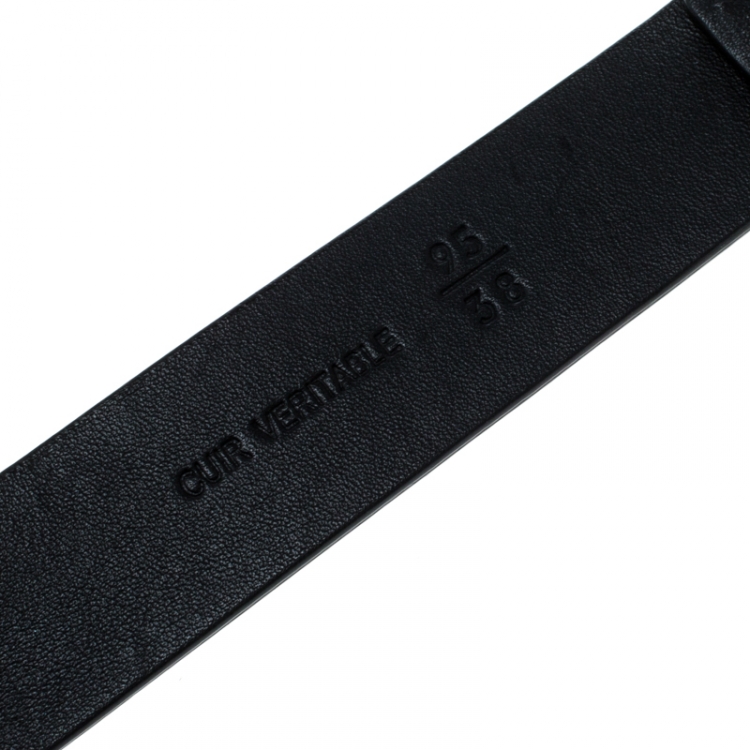 Pre Owned Chanel Black Leather CC Belt 95cm