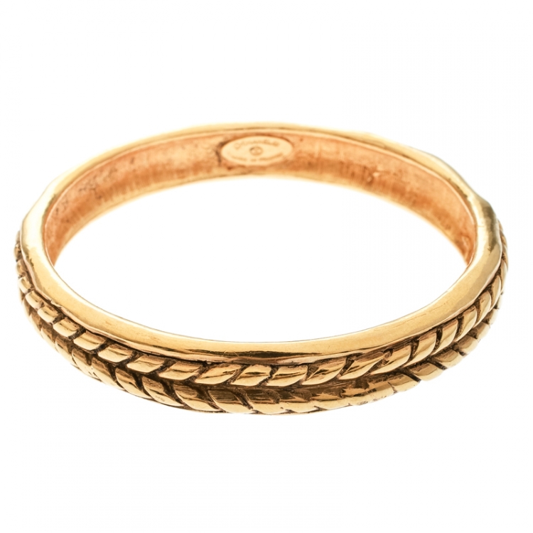 Chanel Vintage Braided Texture Gold Plated Bangle Bracelet Chanel | The  Luxury Closet