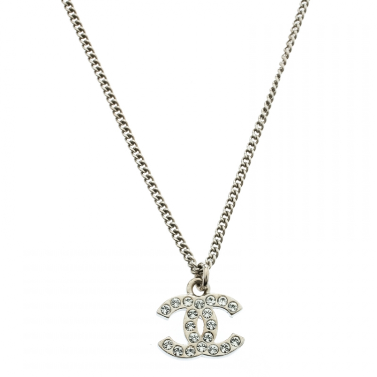 chanel chain silver necklace