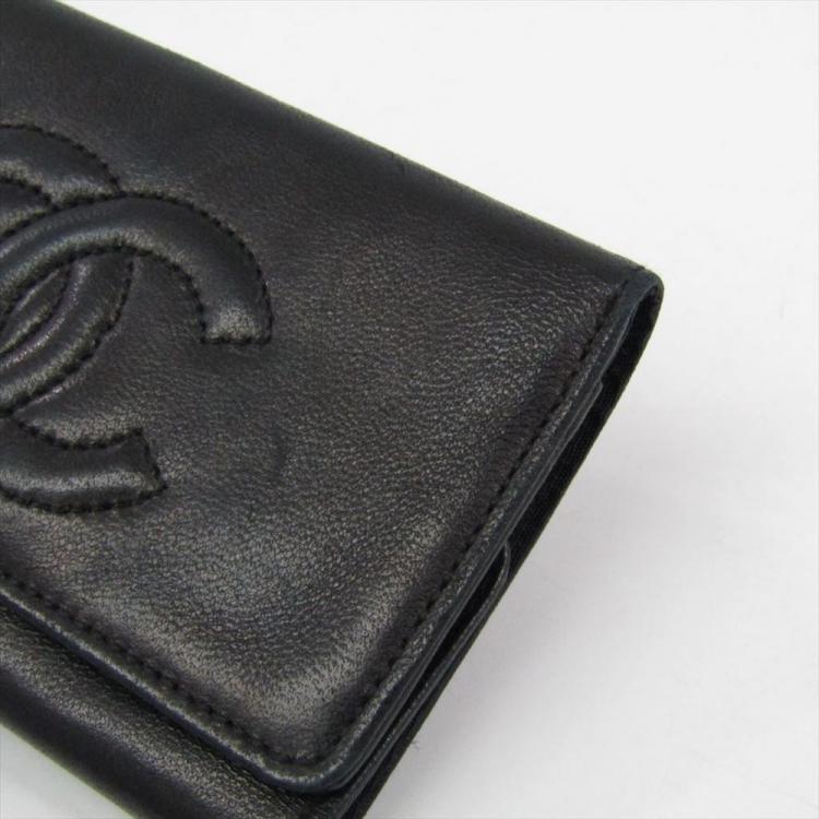 Pre Owned Chanel Black Leather CC 6 Key Case