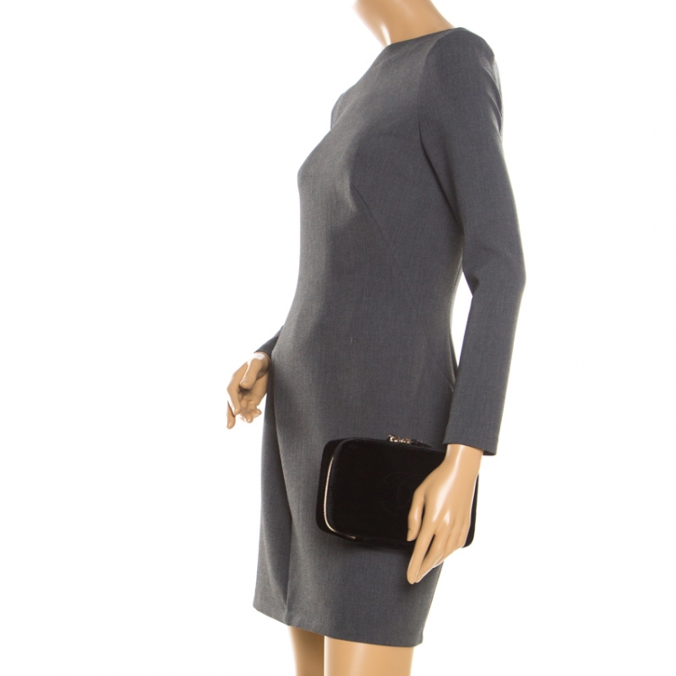 مملوكة مسبقًا  حافظة سفر شانيل CC مجوهرات قطيفة سوداء