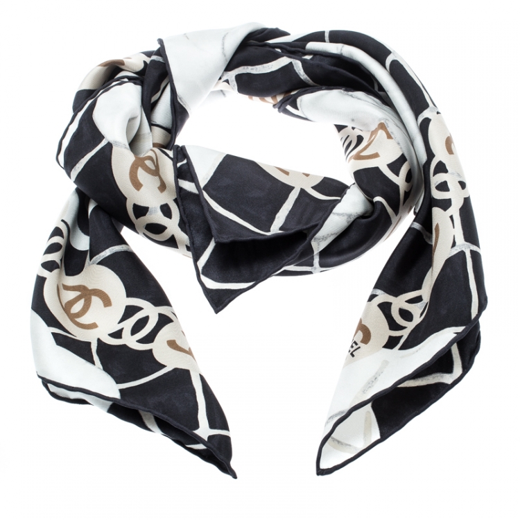 chanel square silk scarf