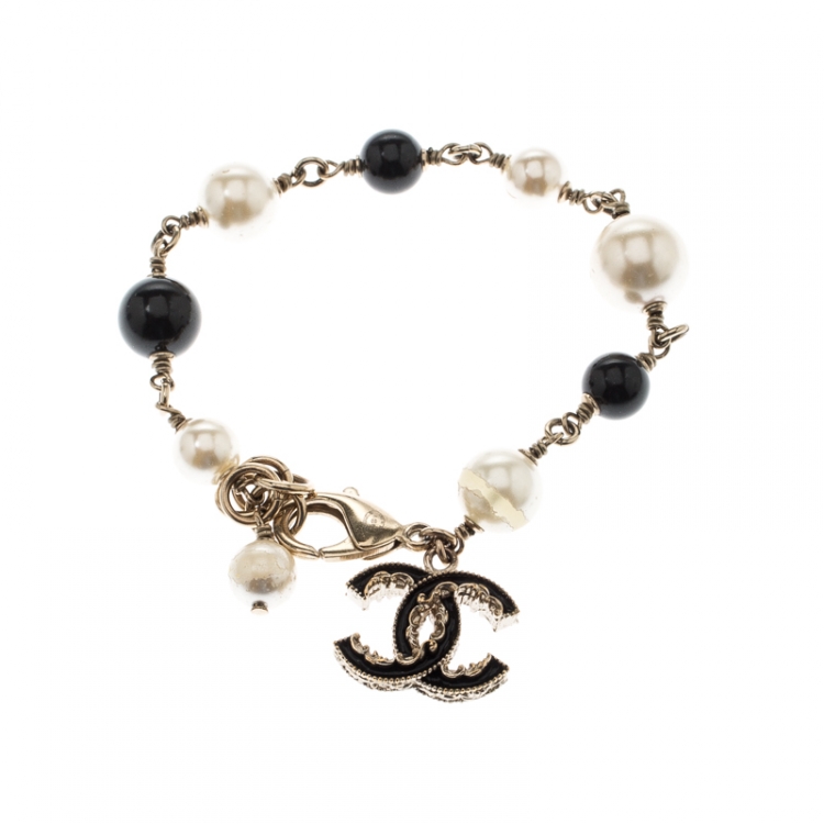 Pendant earrings - Metal & imitation pearls, dark gold & pearly