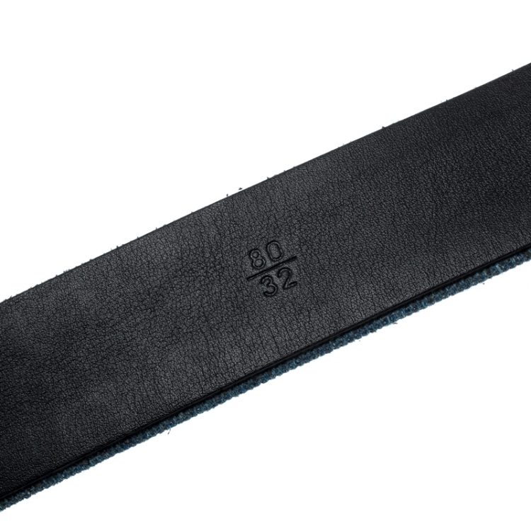 Pre Owned Chanel Blue Denim CC Buckle Belt 80CM