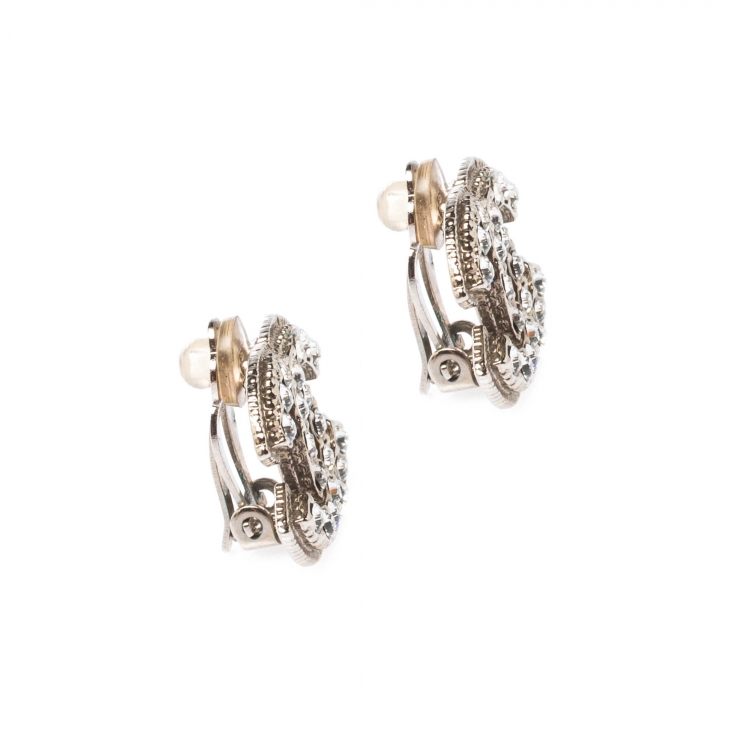 Chanel Metal/Diamantes Earrings Gold/Silver/Crystal for Women
