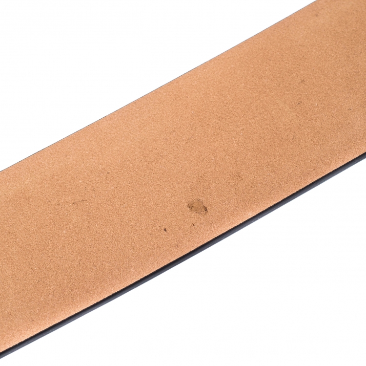 Pre Owned Chanel Black Patent Leather Embellished Buckle Belt 80cm