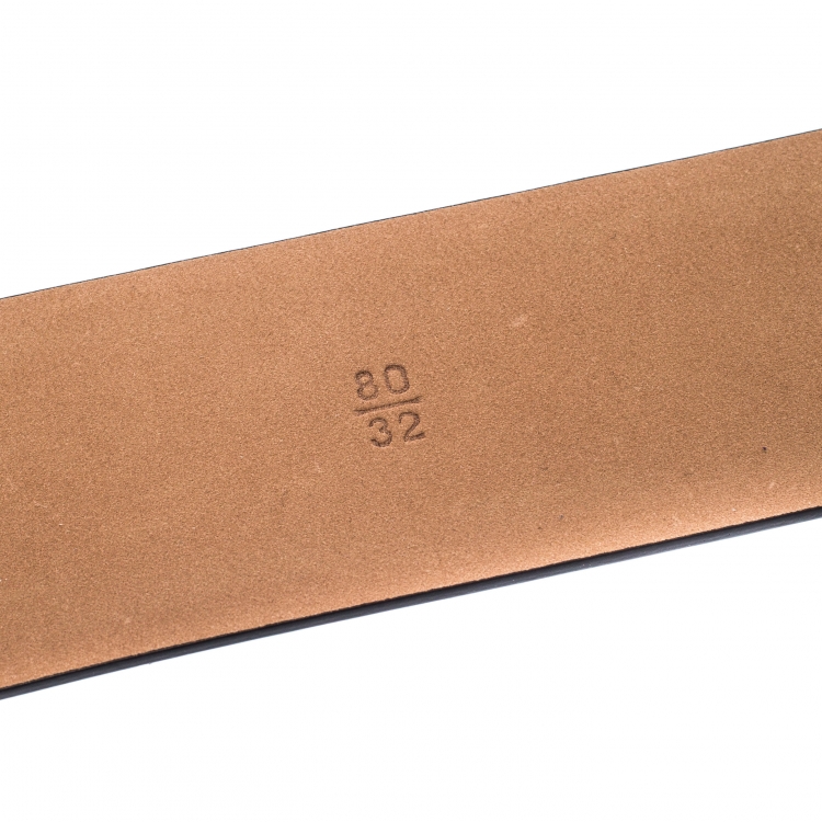 Pre Owned Chanel Black Patent Leather Embellished Buckle Belt 80cm