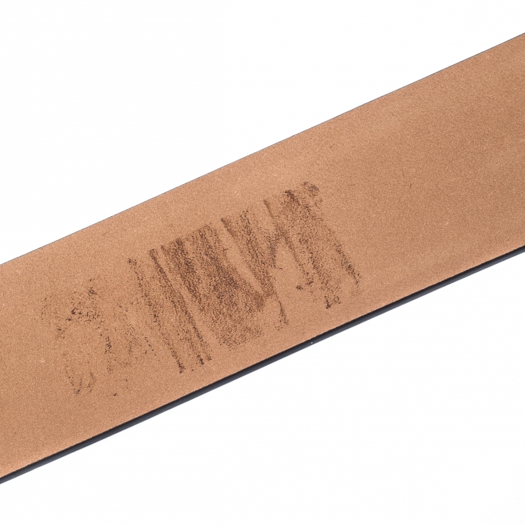 Pre Owned Chanel Black Patent Leather Embellished Buckle Belt 80cm