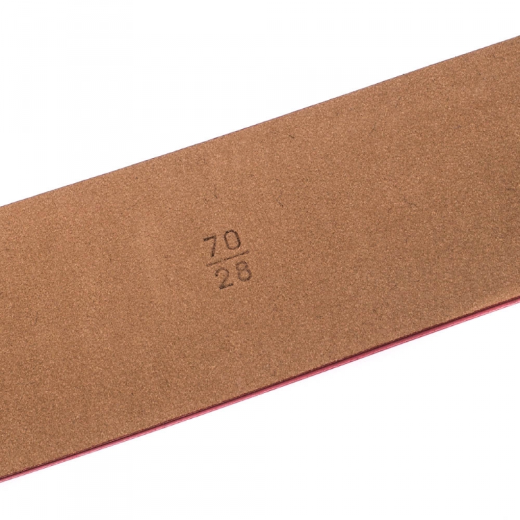 Pre Owned Chanel Orange Patent Leather CC Buckle Belt 70cm