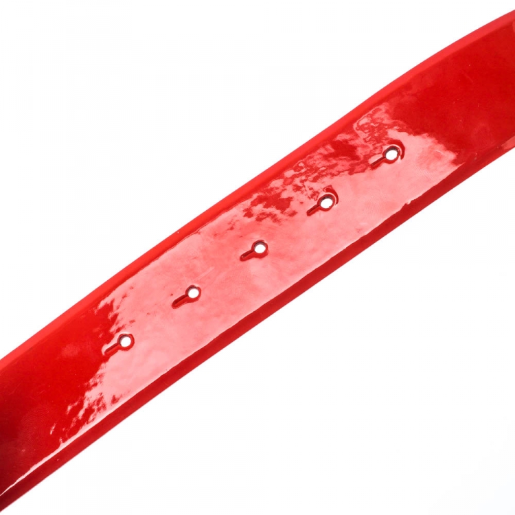 Pre Owned Chanel Orange Patent Leather CC Buckle Belt 70cm