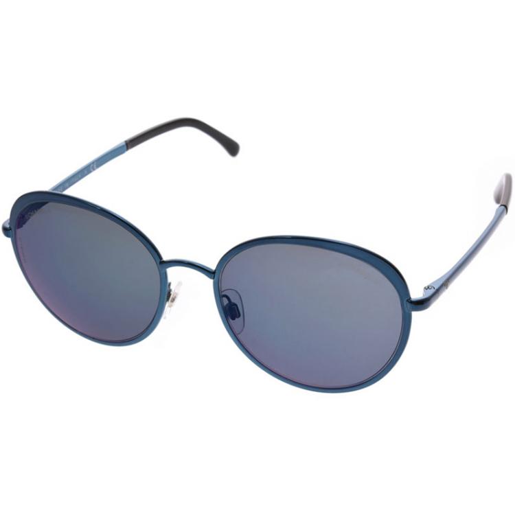 Chanel Dark Blue Metal Round CC Logo Sunglasses-4206