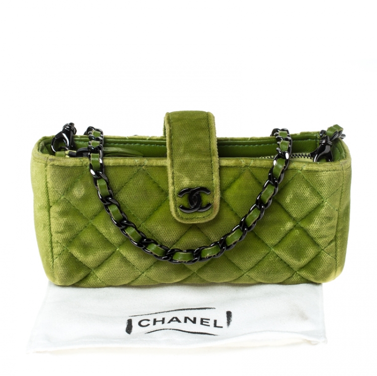 green velvet pouch