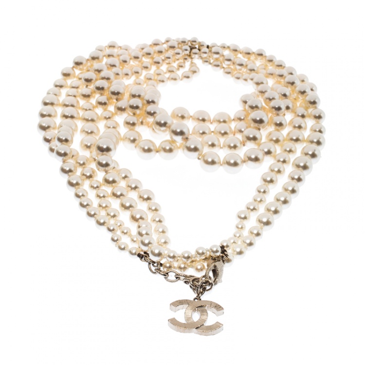 Chanel Fake Pearl Necklace(White)