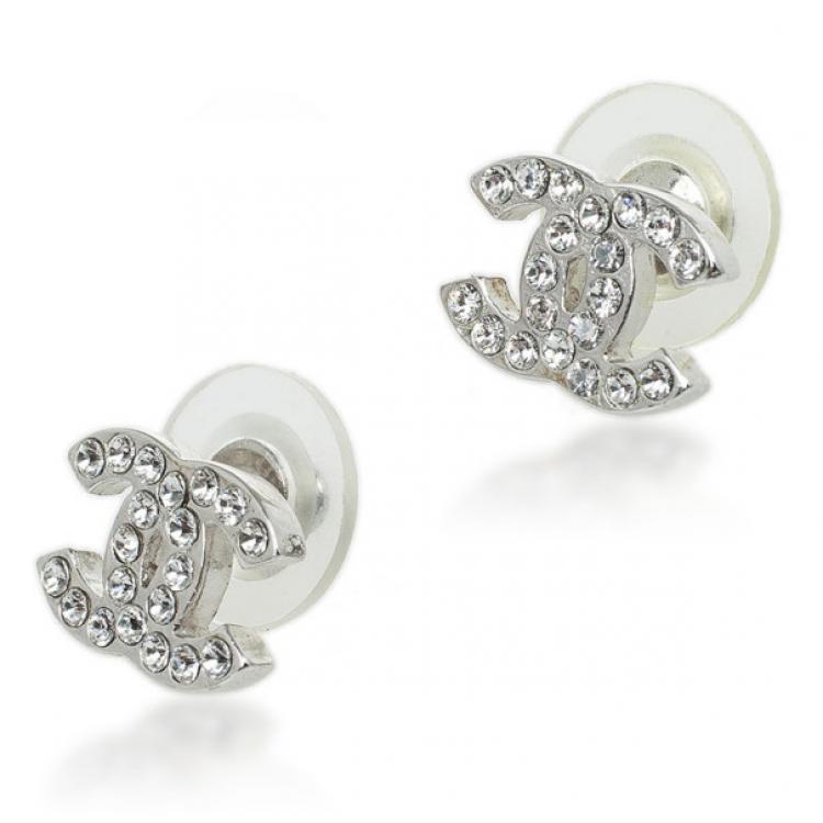 cc chanel earrings silver