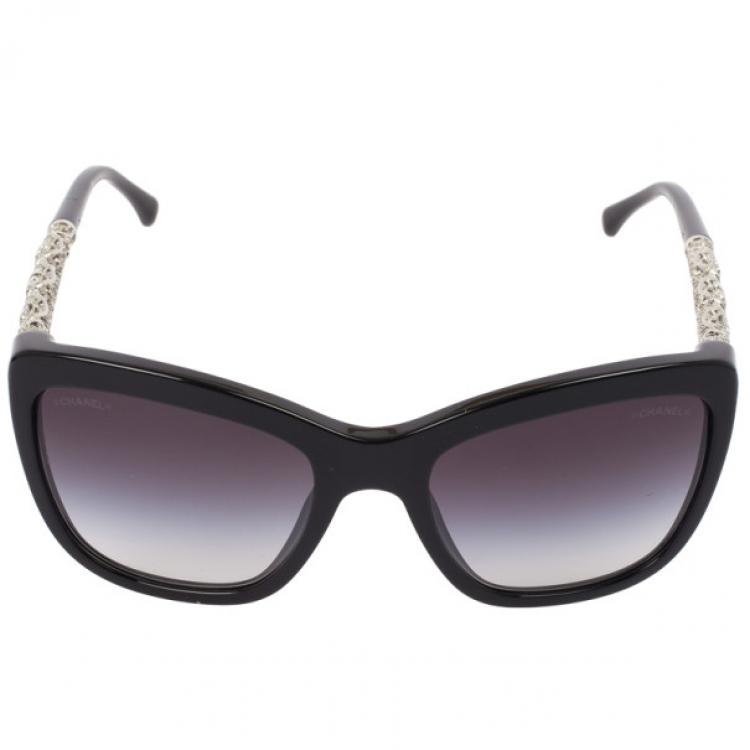 Chanel, metal round sunglasses in black - Unique Designer Pieces