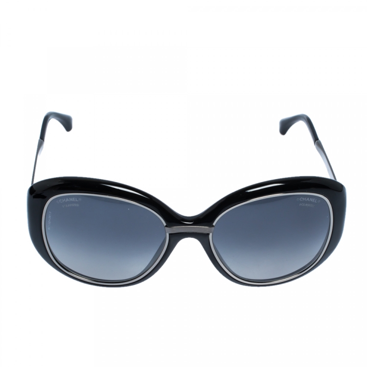 Chanel Black/ Grey Gradient Polarized 6045-T Oversized Sunglasses Chanel