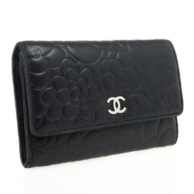 Chanel Turquoise Leather CC Camellia Flap Continental Wallet Chanel