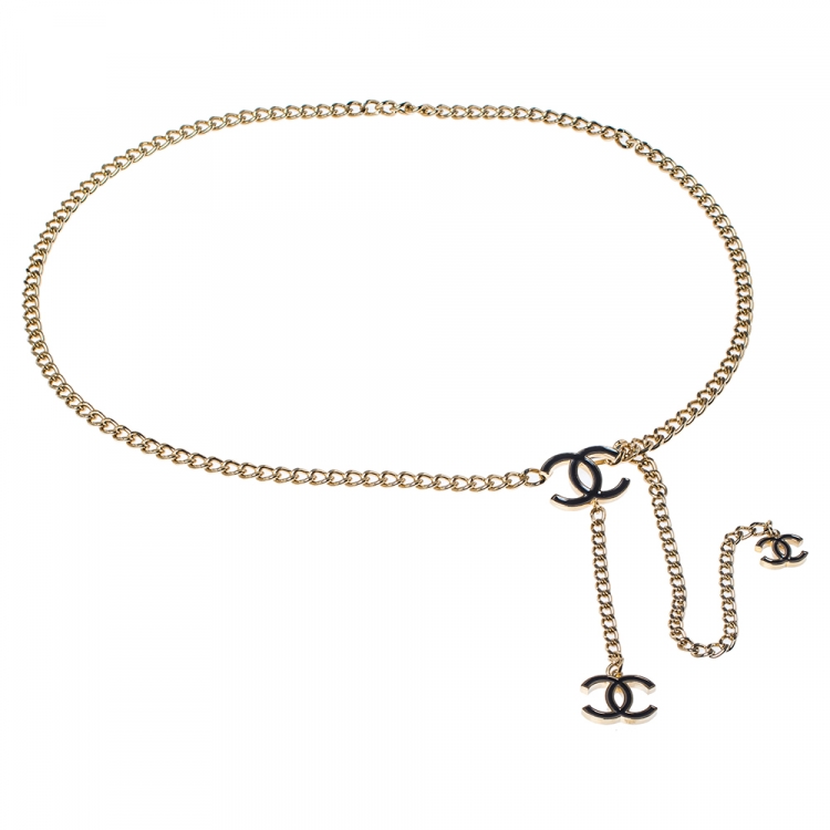 Chanel Gold Tone Chain Link CC Charm Belt Chanel | The Luxury Closet