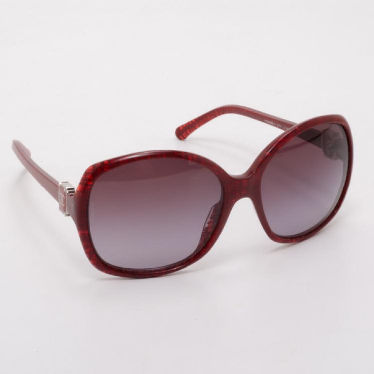 New CHANEL CH 5260Q 1343S6 57mm Red Leather Chained Sunglasses Italy   eBay