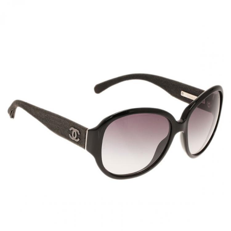Chanel Black Denim CC Sunglasses Chanel | The Luxury Closet