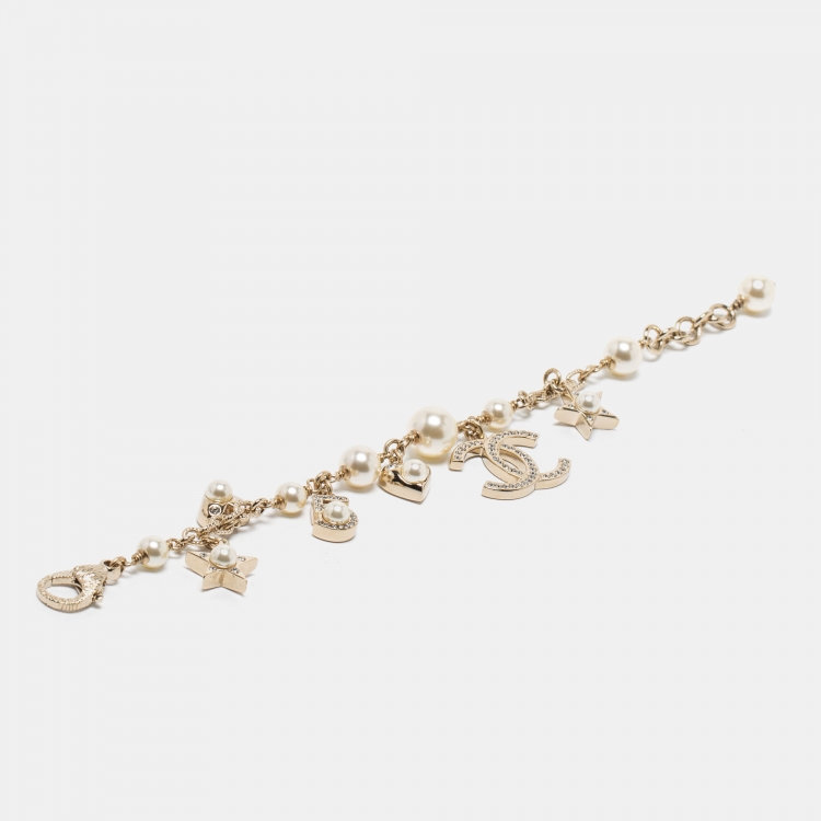 Louis Vuitton Heart Bracelet - Gold-Tone Metal Charm, Bracelets