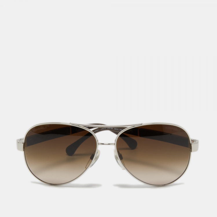 RETAG CHANEL QUILTED LEATHER AVIATOR CC SUNGLASSES