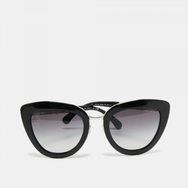 Chanel Black 5368 Quilted Cat Eye Sunglasses Chanel | The Luxury Closet