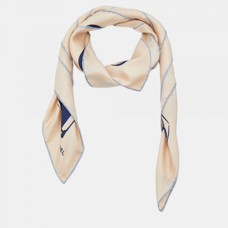 Chanel Beige Bags Printed Silk Square Scarf Chanel