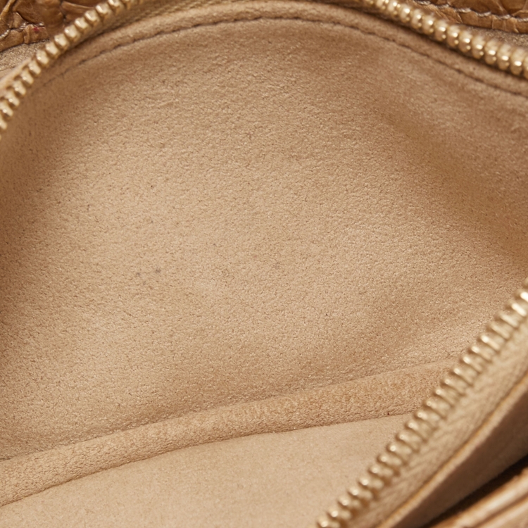 Pre Owned Chanel Light Gold Python O-Phone Holder Chain Pouch