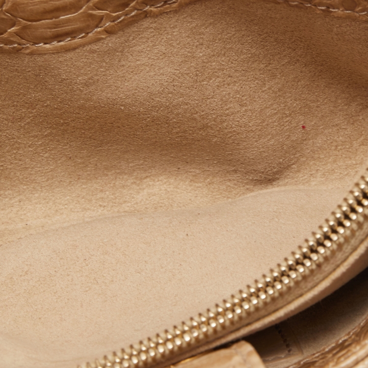 Pre Owned Chanel Light Gold Python O-Phone Holder Chain Pouch