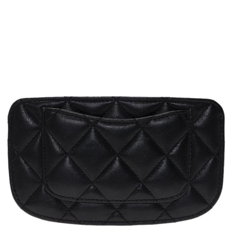 Pre Owned Chanel Black Quilted Leather CC Classic Card Holder